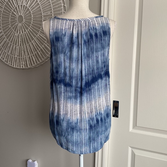 Sonoma - Stunning Tie Dyed Blouse, Vertical Stripes, Cute Bow Tie at Neck - Picture 3 of 9